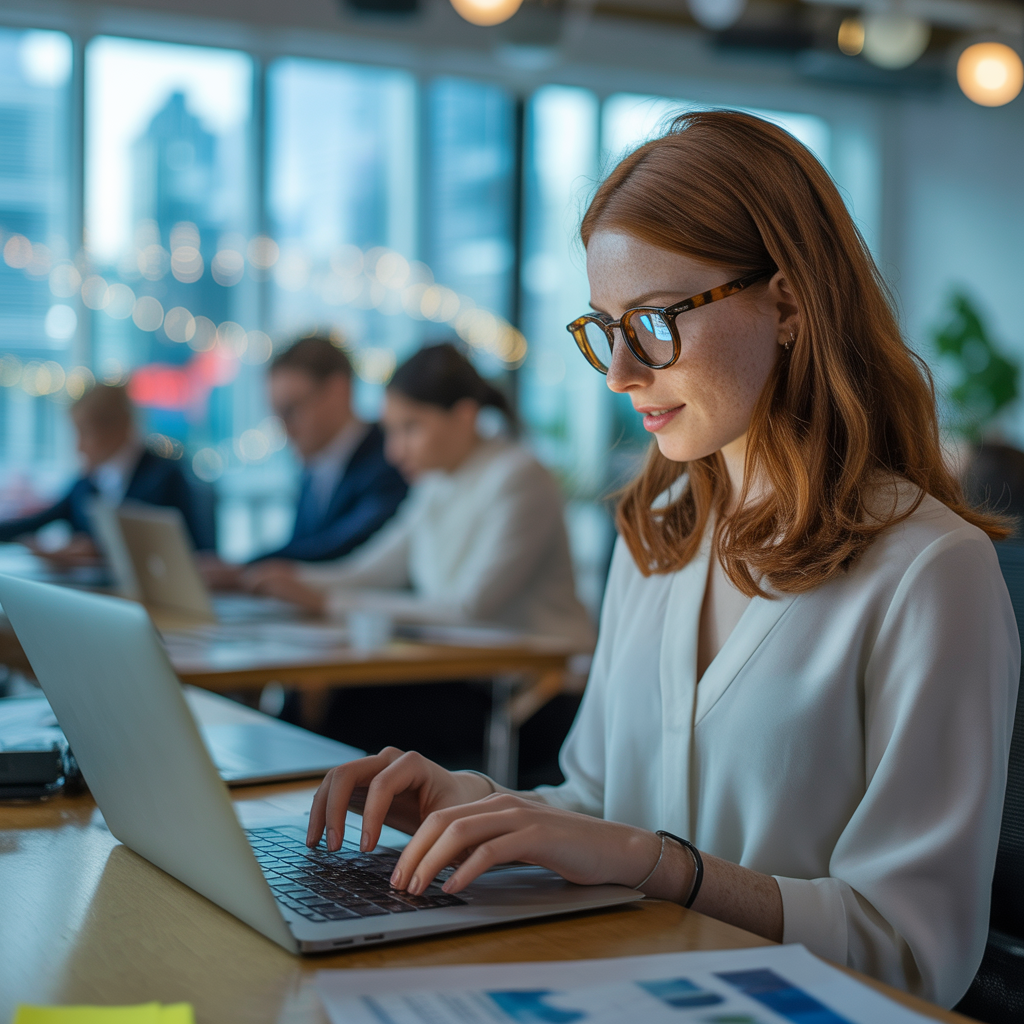 Real Risks of Starting an Online Business working in an office